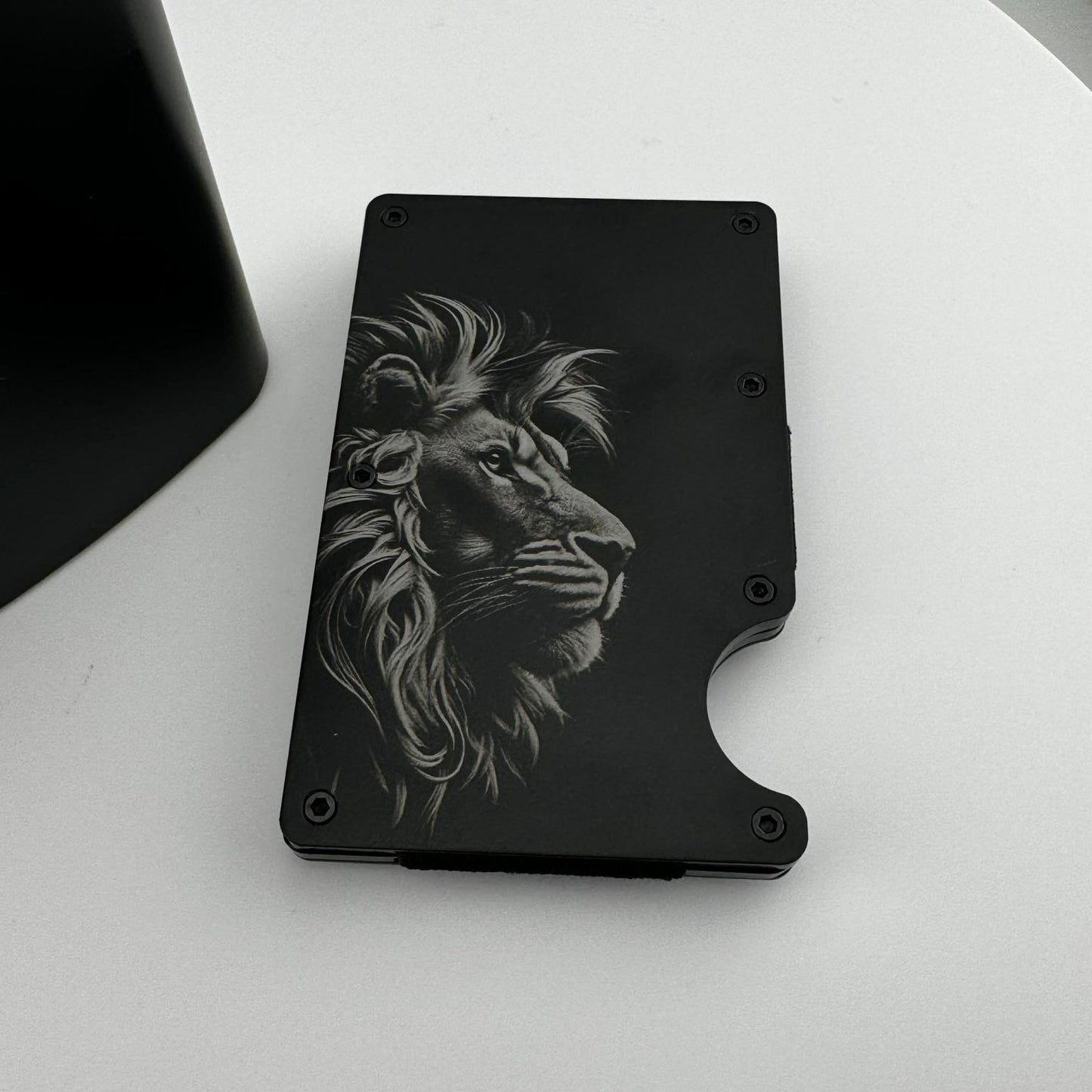 Lion Hip Flask and RFID Wallet Set