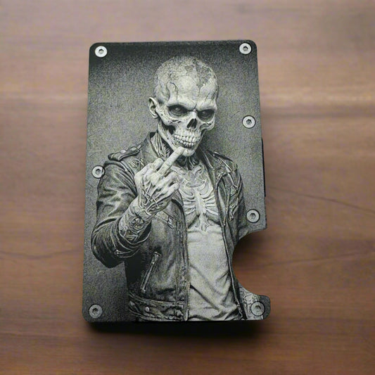 Cool Skull RFID Wallet with Money Clip