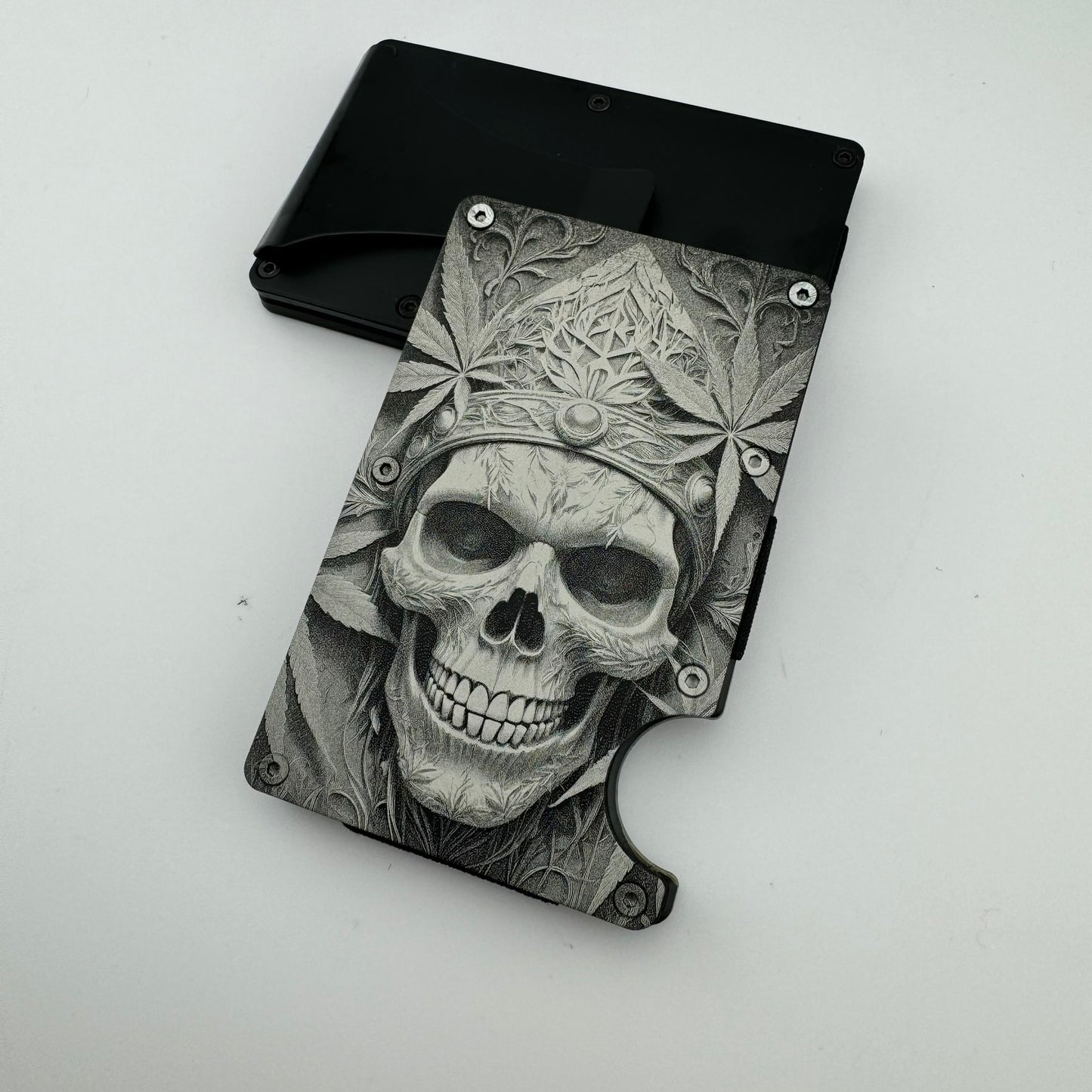 420 Skull RFID Wallet with Money Clip