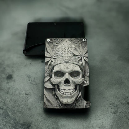 420 Skull RFID Wallet with Money Clip