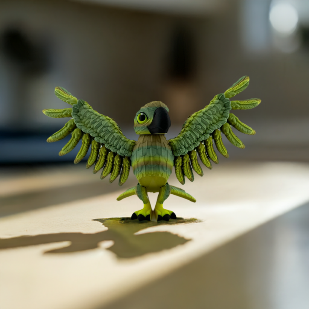 Articulating Green Parrot